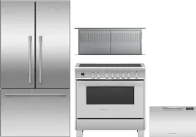 4 Piece Package Includes Refrigerator, Range, Hood And Dishwasher